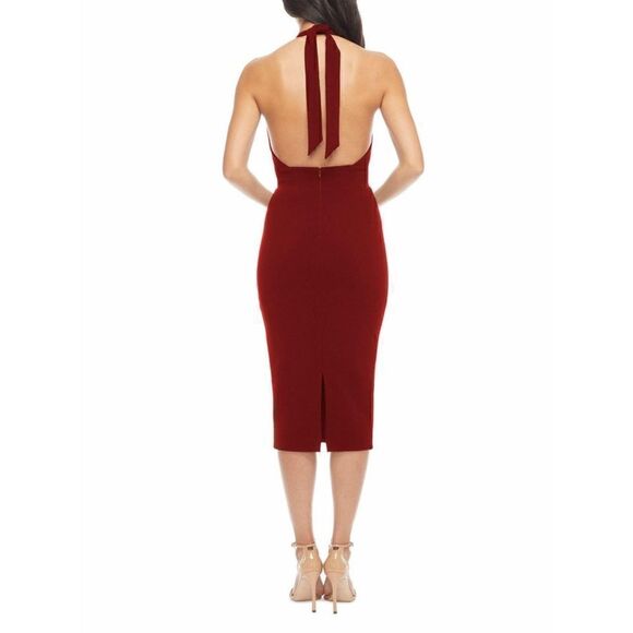 Dress The Population Burgundy Vanessa halter dress .NWOT size M - Picture 2 of 10